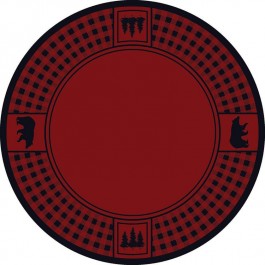 Bear Refuge on Red Round Area Rug