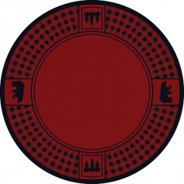 Bear Refuge on Red Round Area Rug