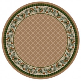 Evergreen in Sandstone Round Area Rug