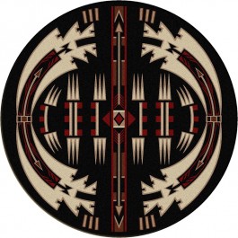 Horse Thieves Black Round Rug