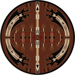 Horse Thieves Brown Round Rug