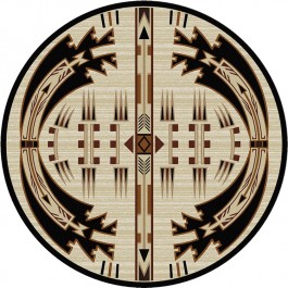 Horse Thieves Natural Round Rug