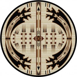 Horse Thieves Natural Round Rug