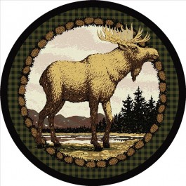 Majestic Moose Round Rug