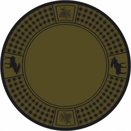Moose Refuge on Green Round Rug
