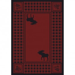 Moose Refuge on Red Area Rugs