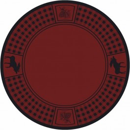 Moose Refuge on Red Round Rug