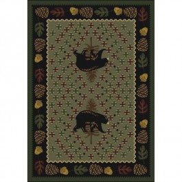 Patchwork Bear Rug - Green