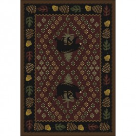 Patchwork Bear Rug - Red