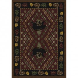 Patchwork Bear Rug - Red