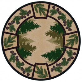 Pine Forest Round Area Rug