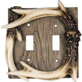 Deer Antler on Barnwood Resin Switch Covers