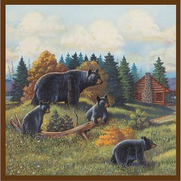 Black Bear Lodge-Shower Curtain