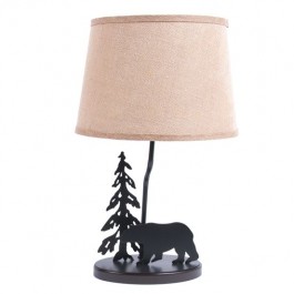 18" Burlap Shade Bear Lamp-CLEARANCE