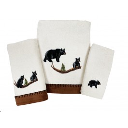Black Bear Lodge Embroidered Towels