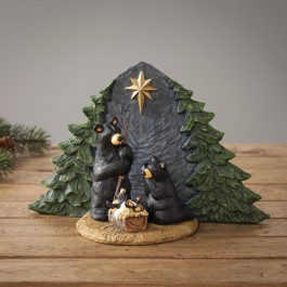 Forest Nativity Bear Family Figurine
