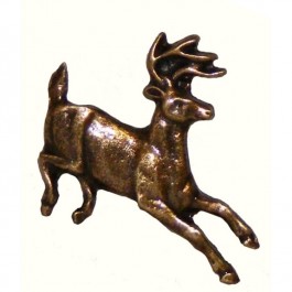 Antique Brass Running Whitetail Deer Knob