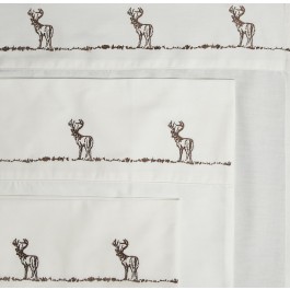 Embroidered Buck Sheet Sets -100% Cotton