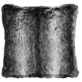 Black Wolf Faux Fur Pillow