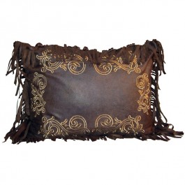 Embroidered Scroll Pillow