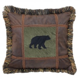 Bear on Pine Pillow