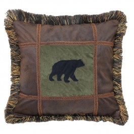 Bear on Pine Pillow