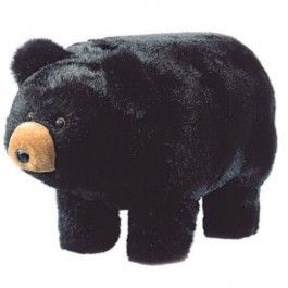 Plush Black Bear Footstool