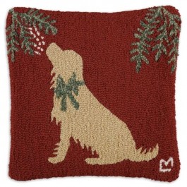 Golden Mistletoe Dog Pillow