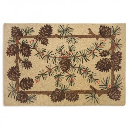 Needles and  Cones Pine Cone Scatter Rug- Discontinued