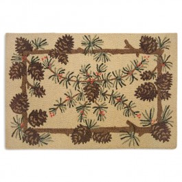 Needles and  Cones Pine Cone Scatter Rug