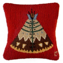 Teepee on Red  Pillow