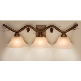 3D-Pine Cone and Needles Triple Vanity Light