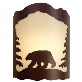Bear and Pine Tree Sconce