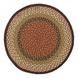 Burgundy/Mustard Braided Jute Round Rugs