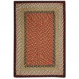 Burgundy/Mustard Braided Rectangle Rugs