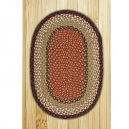 Burgundy/Mustard Oval Braided Rugs