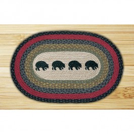 Black Bears Jute Rug