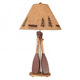 Wooden Paddle Table Lamp