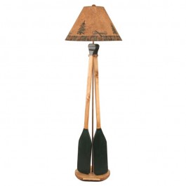 Wooden Paddle Floor Lamp