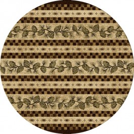 Folk Dance Pine Cone Round Rug