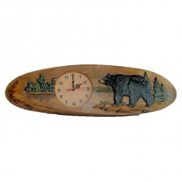 Carved Walking Bear Clock