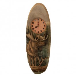 Carved Moose Clock