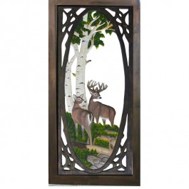 Whitetail Deer Carved Screen Door
