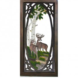 Whitetail Deer Carved Screen Door