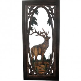 Elk Carved Screen Door