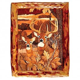 Deer in Woods Wood Wall Art