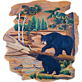 Streamside Bears Fishing Wall Art