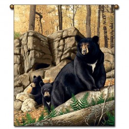 Den Mother Black Bear Wall Hanging
