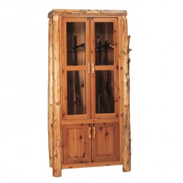 Cedar Log Gun Cabinet 