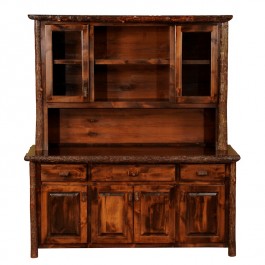 Hand Crafted Hickory Hutch with Shelving